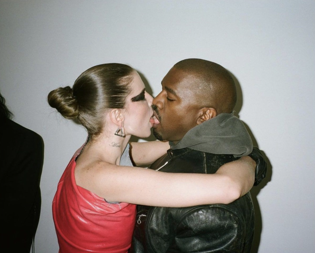 Julia Fox and Kanye West via @daniellelevit